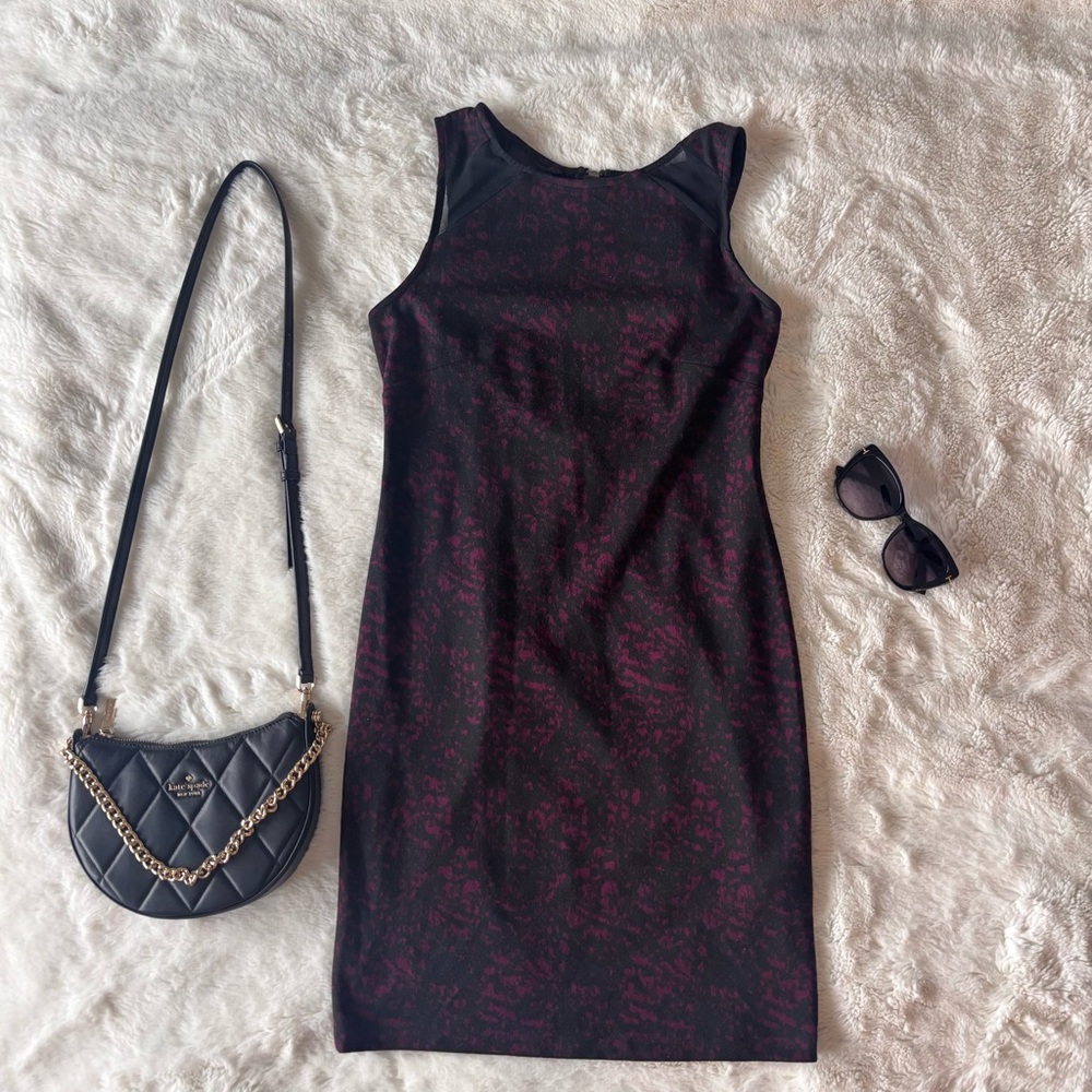 Banana Republic Black and Purple Mini Dress